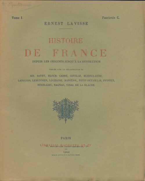 Livrenpoche : Histoire de France Tome I fascicule C - Ernest Lavisse - Livre