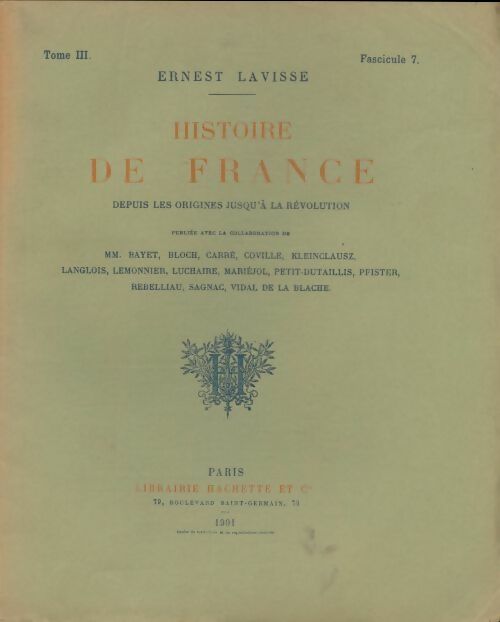 Livrenpoche : Histoire de France Tome III fascicule 7 - Lavisse - Livre