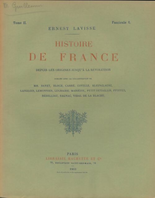 Livrenpoche : Histoire de France Tome II fascicule 1 - Ernest Lavisse - Livre
