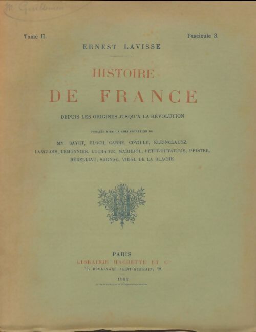 Livrenpoche : Histoire de France Tome II fascicule 3 - Ernest Lavisse - Livre