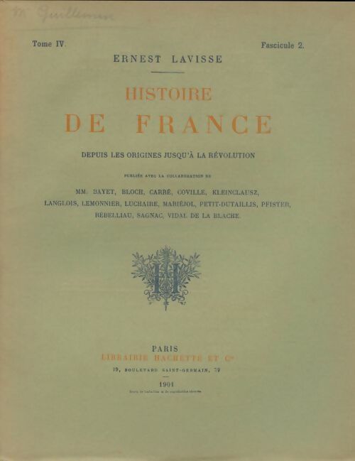 Livrenpoche : Histoire de France Tome IV fascicule 2 - Ernest Lavisse - Livre