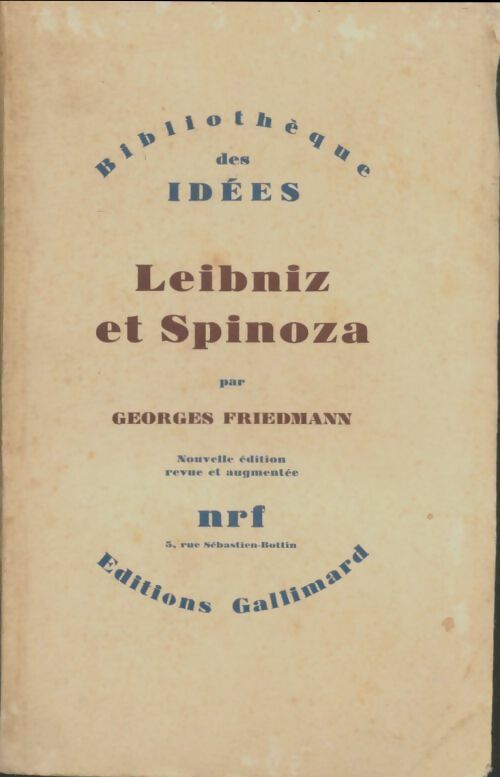 Livrenpoche : Leibniz et Spinoza - Georges Friedmann - Livre