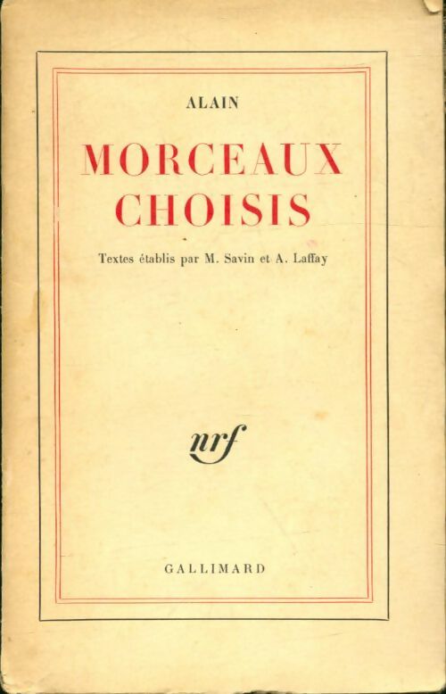 Livrenpoche : Morceaux choisis - Alain - Livre