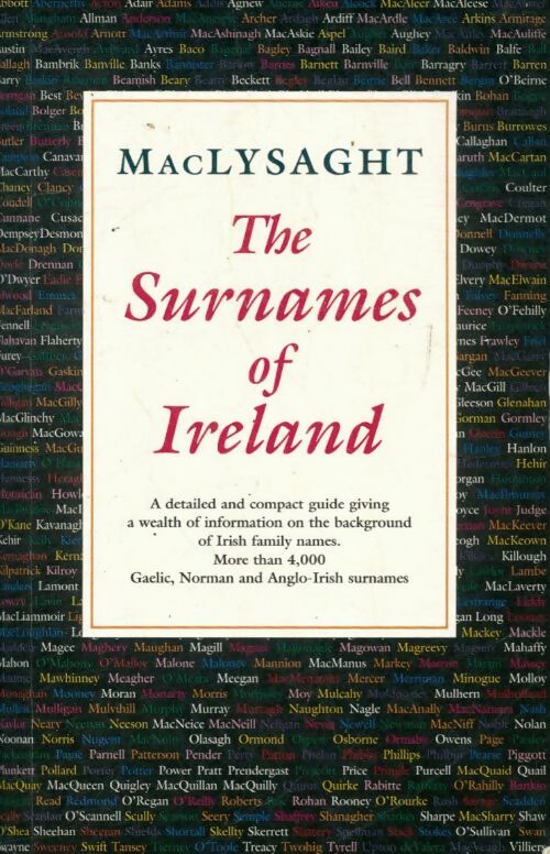 Livrenpoche : The Surnames of Ireland - Edward MacLysaght - Livre