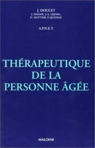 Livrenpoche : Thérapeutique de la personne âgée - Apnet - Livre