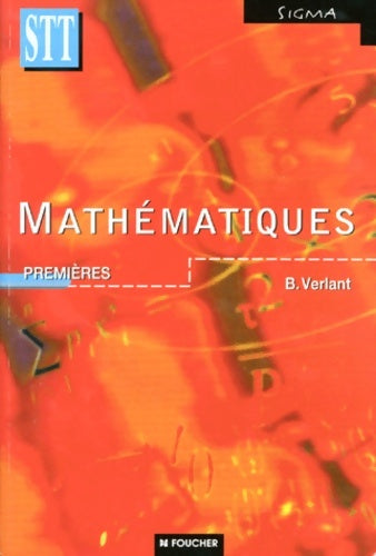 Livrenpoche : Mathématiques premières STT - Bernard Verlant - Livre