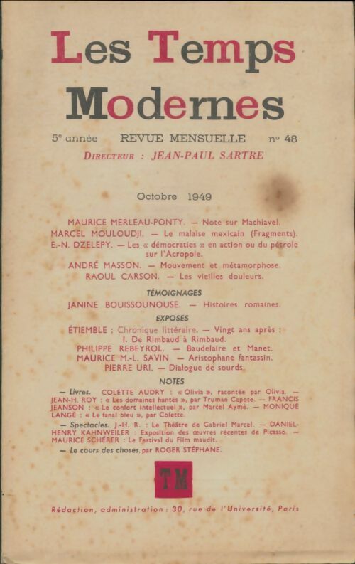 Livrenpoche : Les temps modernes n°48 - Collectif - Livre