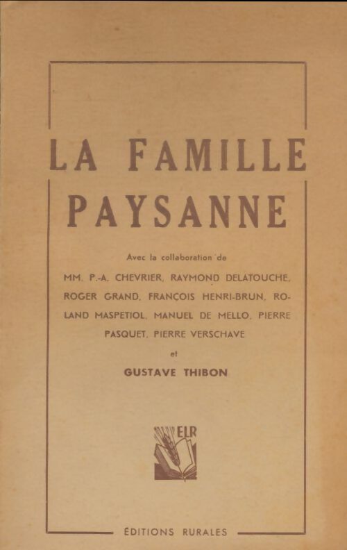 Livrenpoche : La famille paysanne - Collectif - Livre
