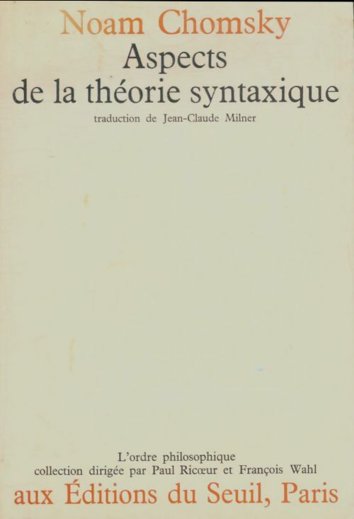 Livrenpoche : Aspects de la théorie syntaxique - Noam Chomsky - Livre