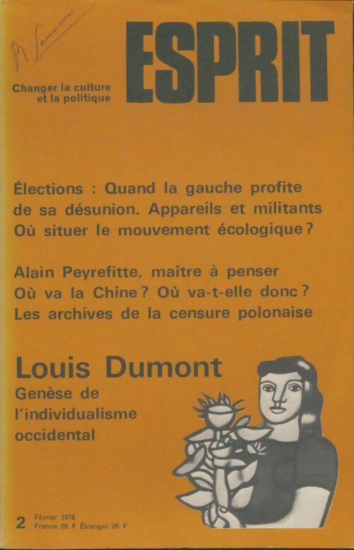 Livrenpoche : Esprit n°14 : Louis Dumont - Collectif - Livre