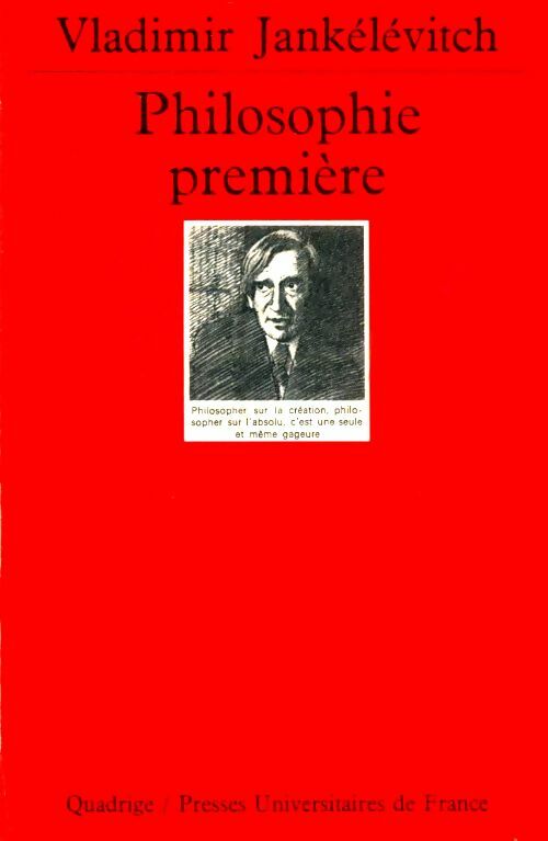 Livrenpoche : Philosophie première - Vladimir Jankélévitch - Livre