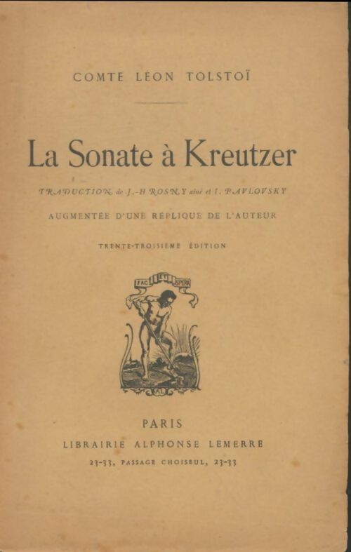 Livrenpoche : La sonate à Kreutzer / Le bonheur conjugal - Comte Léon L. Tolstoï - Livre