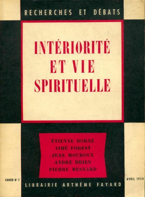 Livrenpoche : Recherches et débats n°7 : Intériorité et vie spirituelle - Collectif - Livre