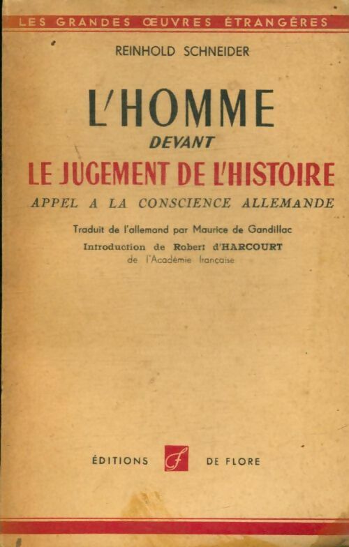 Livrenpoche : L'homme devant le jugement de l'histoire - Reinhold Schneider - Livre