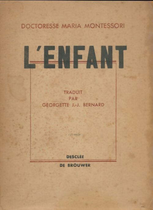 Livrenpoche : L'enfant - Maria Montessori - Livre