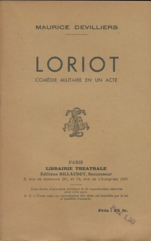 Livrenpoche : Loriot - Maurice Devilliers - Livre