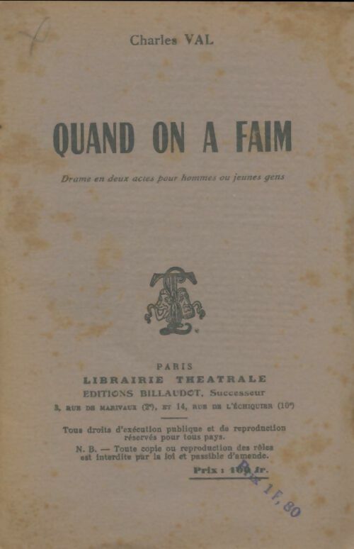 Livrenpoche : Quand on a faim - Charles Val - Livre
