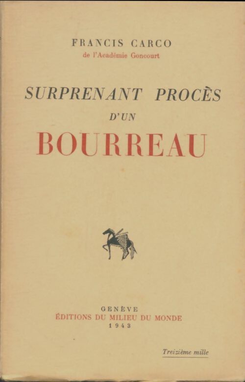 Livrenpoche : Surprenant procès d'un bourreau - Francis Carco - Livre