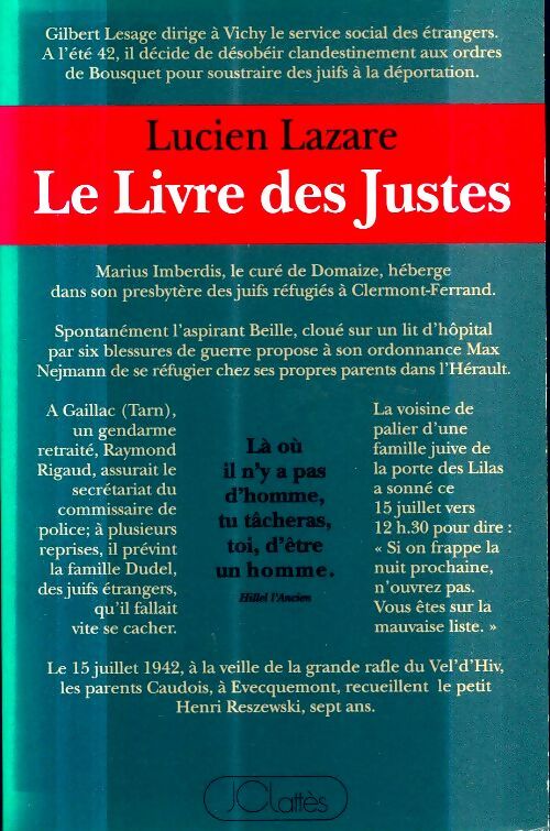 Livrenpoche : Le livre des justes - Lucien Lazare - Livre