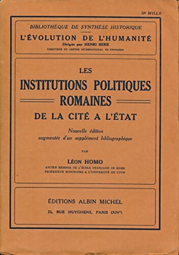 Livrenpoche : Les institutions politiques romaines - Léon Homo - Livre