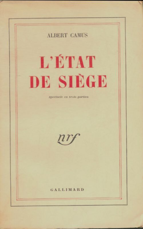 Livrenpoche : L'état de siège - Albert Camus - Livre