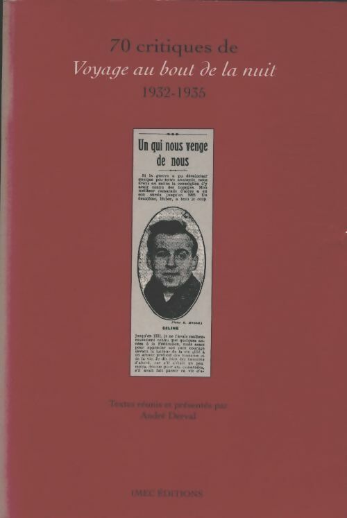 Livrenpoche : 70 critiques de voyage au bout de la nuit 1932-1935 - André Derval - Livre