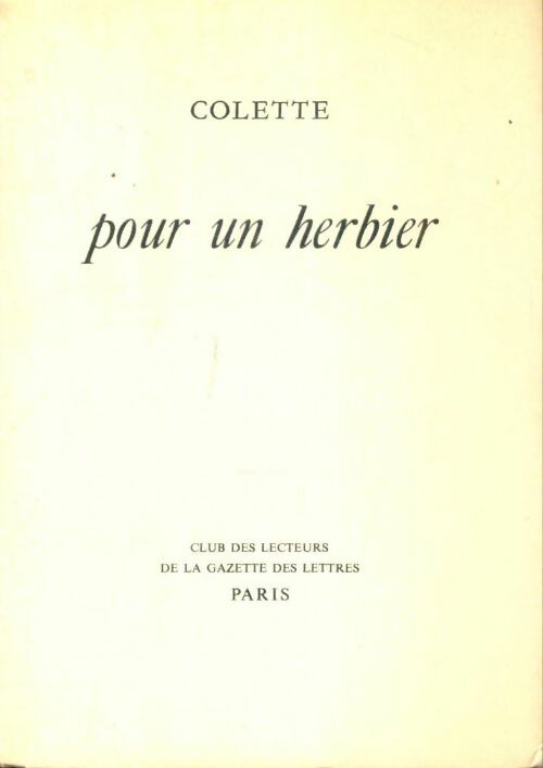 Livrenpoche : Pour un herbier - Colette - Livre