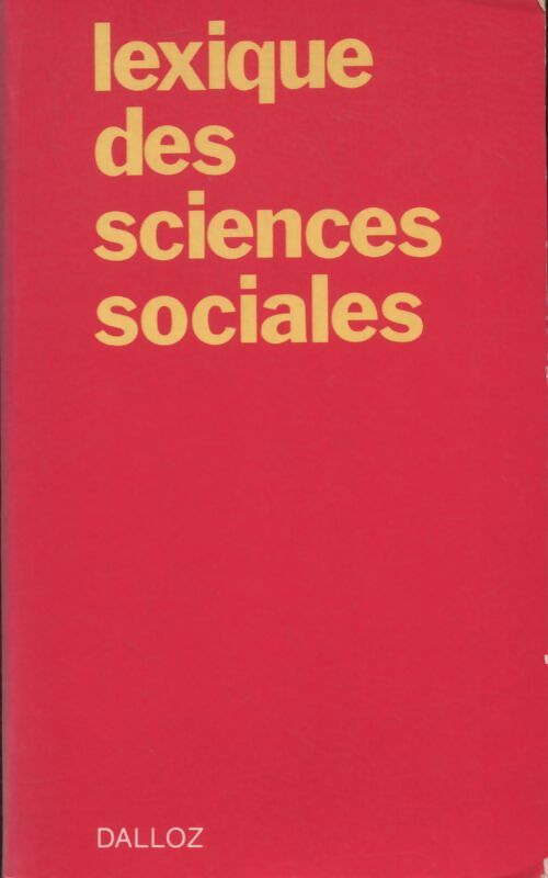 Livrenpoche : Lexique des sciences sociales - Madeleine Grawitz - Livre