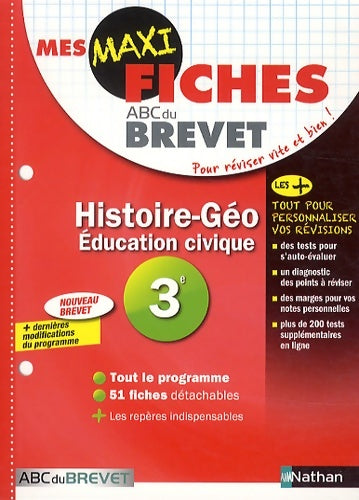 Livrenpoche : Mes MAXI Fiches Histoire Géographie éducation civique 3ème - Florian Louis - Livre