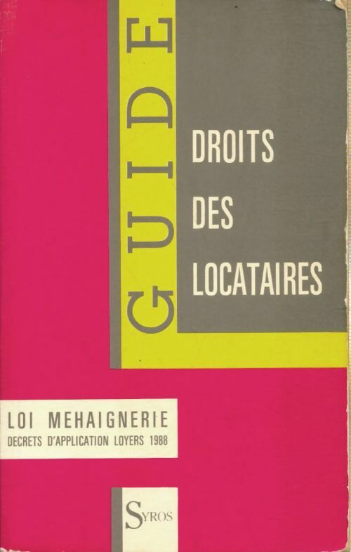 Livrenpoche : Droits des locataires - Collectif - Livre