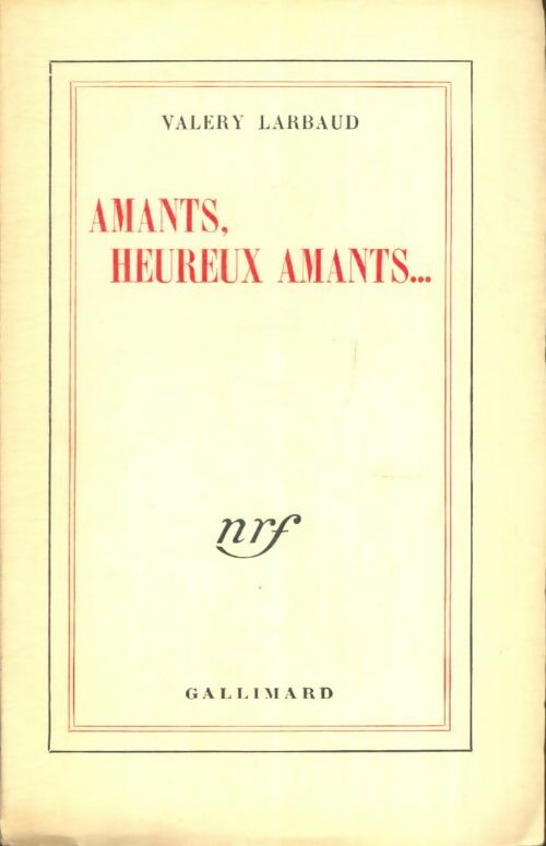 Livrenpoche : Amants, heureux amants ... - Valery Larbaud - Livre