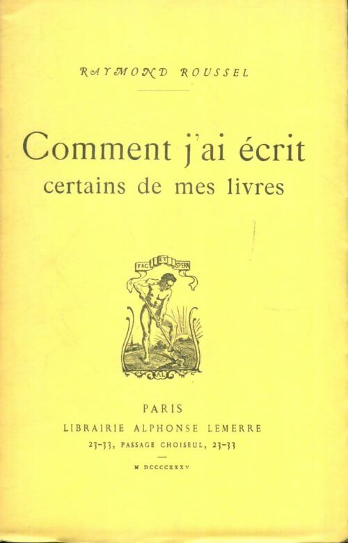 Livrenpoche : Comment j'ai écrit certains de mes livres - Raymond Roussel - Livre