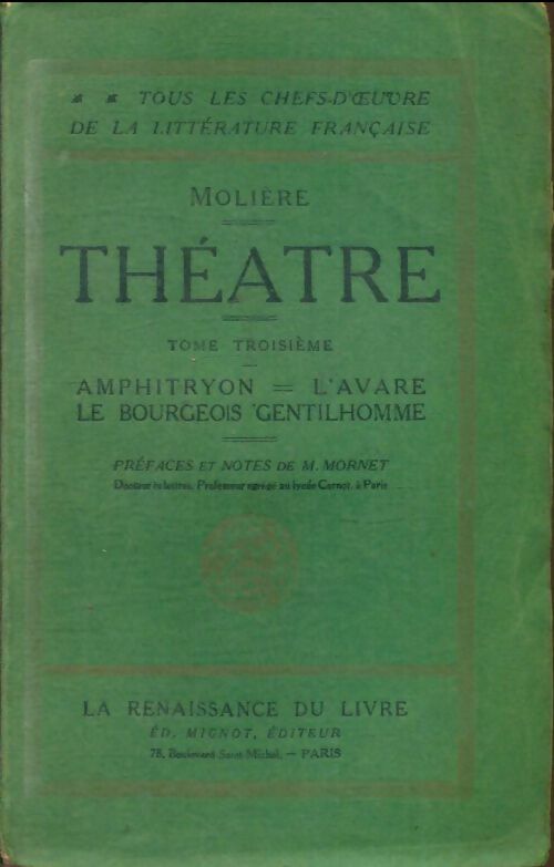 Livrenpoche : Théâtre Molière Tome III - Molière - Livre