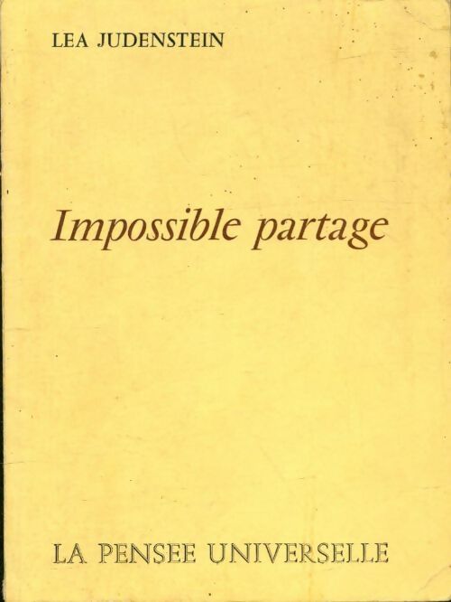 Livrenpoche : Impossible partage - Lea Judenstein - Livre