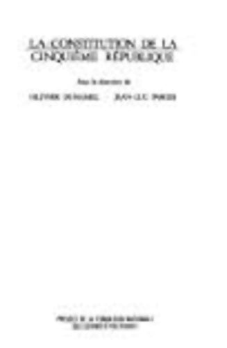 Livrenpoche : La constitution de la cinquième république - Olivier Duhamel - Livre