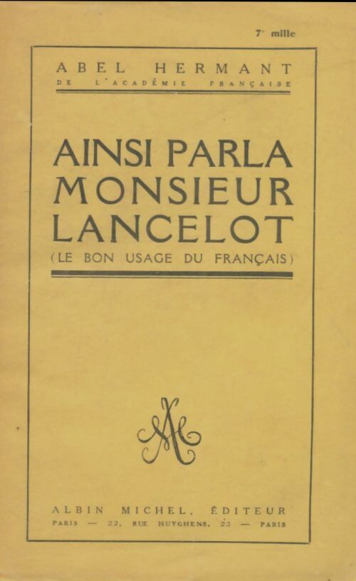 Livrenpoche : Ainsi parla monsieur Lancelot - Abel Hermant - Livre