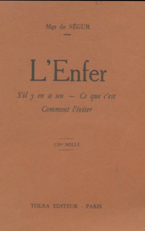Livrenpoche : L'enfer  - Mgr De Ségur - Livre