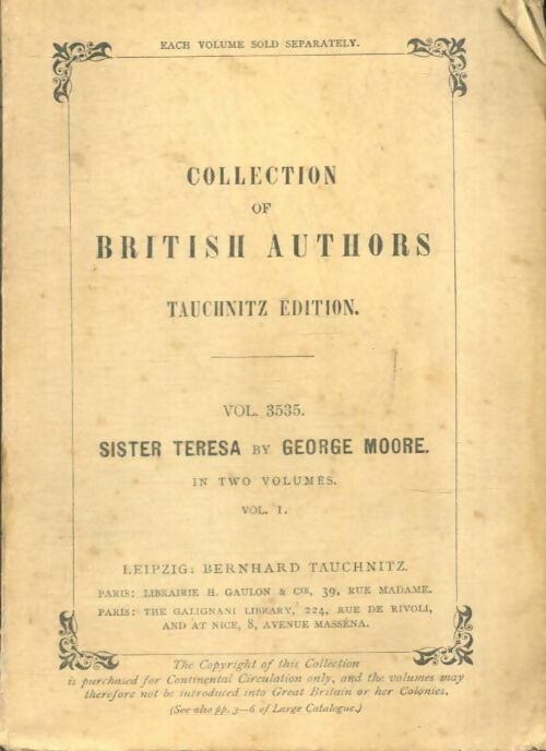 Livrenpoche : Sister Teresa Tome I - George Moore - Livre
