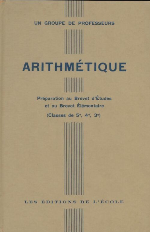 Livrenpoche : Arithmétique 5e, 4e, 3e - Collectif - Livre