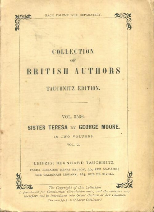 Livrenpoche : Sister Teresa Tome II - George Moore - Livre