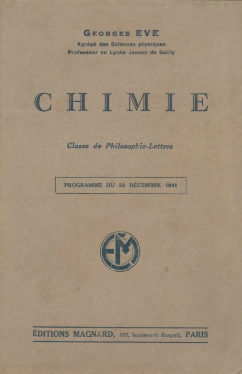 Livrenpoche : Chimie classe de philosophie-lettres - Georges Eve - Livre