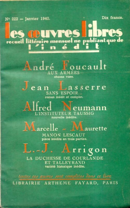 Livrenpoche : Les oeuvres libres n°222 - Collectif - Livre
