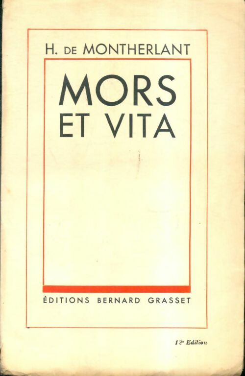 Livrenpoche : Mors et vita - Henry De Montherlant - Livre