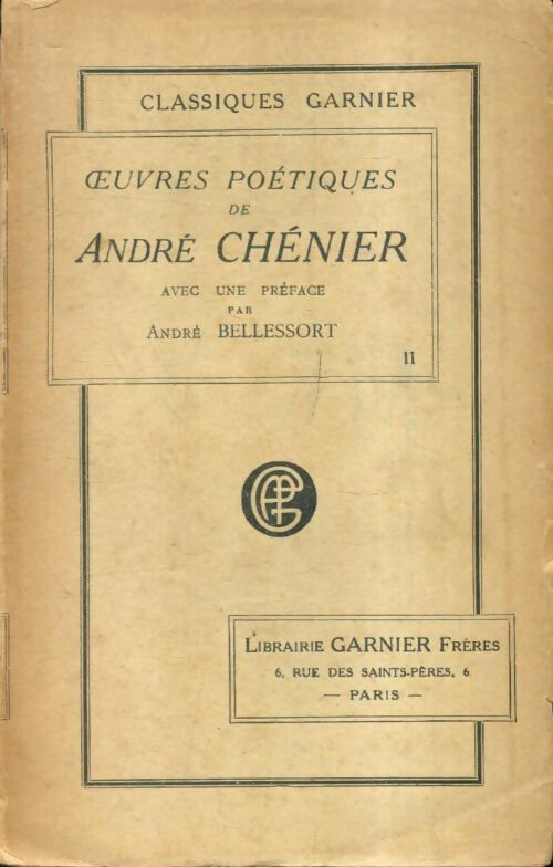Livrenpoche : Oeuvres poétiques de André Chénier Tome II - André Chénier - Livre