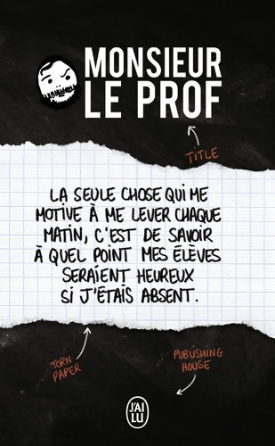 Livrenpoche : Monsieur le prof - Anonyme - Livre