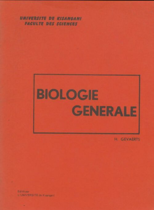 Livrenpoche : Biologie générale - H Gevaerts - Livre