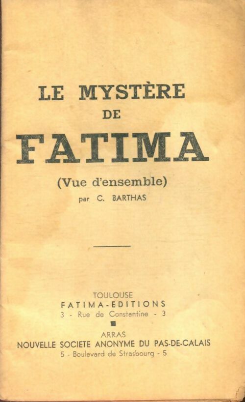 Livrenpoche : Le mystère de Fatima - C. Barthas - Livre