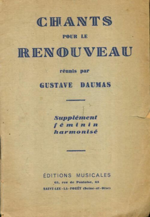 Livrenpoche : Chants pour le renouveau - Gustave Daumas - Livre