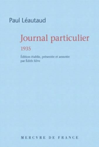 Livrenpoche : Journal particulier 1935 - Paul Léautaud - Livre