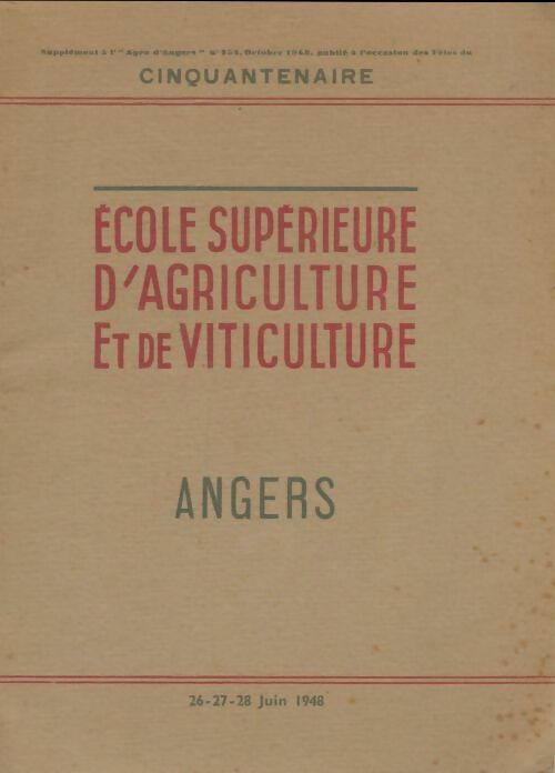 Livrenpoche : École supérieur d'agriculture et de viticulture Angers - Collectif - Livre